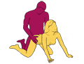 Sex position #140 - Doggy Style. (doggy style, from behind, kneeling, rear entry). Kamasutra - Photo, picture, image
