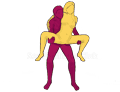 Sex position #58 - Butterfly. (from behind, rear entry, standing, woman on top). Kamasutra - Photo, picture, image