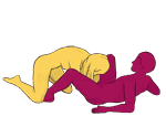 Posición sexual #25 - Esclavo sexual. (mamada, acostado, sexo oral). Kamasutra - Imágenes, fotos, ilustraciones