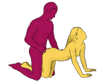 Posición sexual #17 - Basset Hound. (estilo perrito, por detrás, de rodillas, entrada por detrás). Kamasutra - Imágenes, fotos, ilustraciones