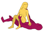 Posición sexual #6 - A horcajadas. (cowgirl, criss cross, mujer encima). Kamasutra - Imágenes, fotos, ilustraciones
