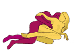Posición sexual #39 - Bizet. (por detrás, tumbado, entrada por detrás, de lado, cuchara). Kamasutra - Imágenes, fotos, ilustraciones