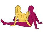Posición sexual #89 - Dejavu. (cara a cara, sentado). Kamasutra - Imágenes, fotos, ilustraciones