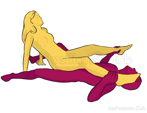 Posición sexual #137 - Estrella de mar. (vaquera, invertida, mujer encima). Kamasutra - Imágenes, fotos, ilustraciones