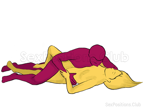 Posición sexual #103 - Flash. (tumbado, de lado). Kamasutra - Imágenes, fotos, ilustraciones
