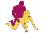 Posición sexual #140 - Estilo perrito. (estilo perrito, por detrás, de rodillas, entrada por detrás). Kamasutra - Imágenes, fotos, ilustraciones
