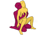 Posición sexual #187 - Helado. (por detrás, entrada por detrás, sentado, mujer encima). Kamasutra - Imágenes, fotos, ilustraciones