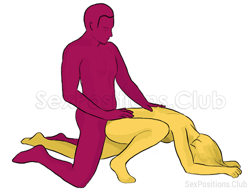Posición sexual #43 - Sumisa. (estilo perrito, por detrás, de rodillas, entrada por detrás). Kamasutra - Imágenes, fotos, ilustraciones