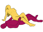 Posición sexual #32 - Éxtasis. (criss cross, mujer encima). Kamasutra - Imágenes, fotos, ilustraciones