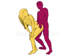 Posición sexual #82 - Venus. (estilo perrito, por detrás, entrada por detrás, de pie). Kamasutra - Imágenes, fotos, ilustraciones