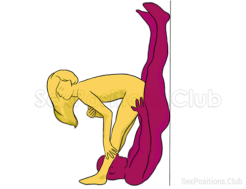 Posición sexual #154 - Tronco. (por detrás, de pie, la mujer encima). Kamasutra - Imágenes, fotos, ilustraciones