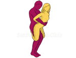 Posición sexual #70 - Sirena. (por detrás, entrada trasera, de pie). Kamasutra - Imágenes, fotos, ilustraciones