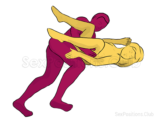 Posición sexual #233 - Spork. (criss cross, tumbado, de lado). Kamasutra - Imágenes, fotos, ilustraciones