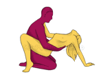Posición sexual #215 - Cuna. (cara a cara, sentada, la mujer encima). Kamasutra - Imágenes, fotos, ilustraciones
