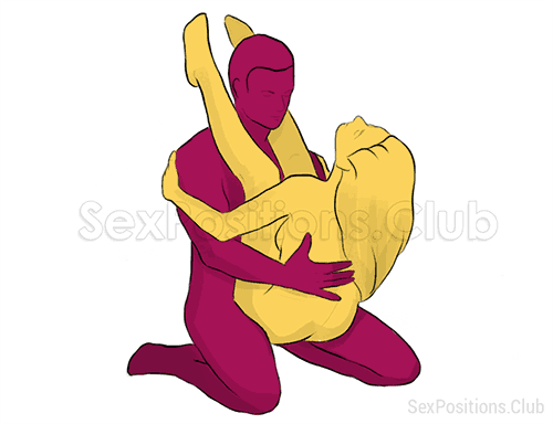 Posición sexual #234 - Antorcha. (cara a cara, sentado, mujer encima). Kamasutra - Imágenes, fotos, ilustraciones