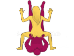 Posición sexual #245 - Capricornio. (al revés, de pie, la mujer encima). Kamasutra - Imágenes, fotos, ilustraciones