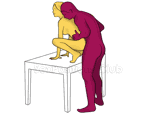 Posición sexual #288 - El amante más sexy. (sexo anal, estilo perrito, por detrás, entrada por detrás, de pie). Kamasutra - Imágenes, fotos, ilustraciones