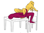 Posición sexual #460 - Mirar al cielo. (sexo anal, vaquera, mujer encima). Kamasutra - Imágenes, fotos, ilustraciones