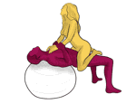 Posición sexual #455 - Silla de montar. (vaquera, mujer encima). Kamasutra - Imágenes, fotos, ilustraciones
