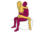 Posición sexual #342 - Silencio. (mujer encima, cara a cara, sentada). Kamasutra - Imágenes, fotos, ilustraciones