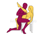 Posición sexual #355 - Cuerda. (cara a cara, de rodillas). Kamasutra - Imágenes, fotos, ilustraciones