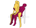Posición sexual #267 - Deleite. (sexo anal, mujer encima, por detrás, sentada). Kamasutra - Imágenes, fotos, ilustraciones