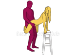 Posición sexual #487 - Apex. (por detrás, entrada trasera, de pie). Kamasutra - Imágenes, fotos, ilustraciones