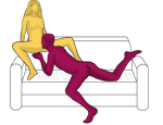 Posición sexual #479 - El hombre de las damas. (sexo oral, cunnilingus, sentado). Kamasutra - Imágenes, fotos, ilustraciones