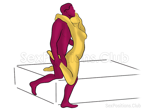 Posición sexual #292 - Corbata. (por detrás, entrada trasera, de pie). Kamasutra - Imágenes, fotos, ilustraciones
