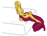Posición sexual #389 - Hambre. (sexo oral, cunnilingus, de rodillas). Kamasutra - Imágenes, fotos, ilustraciones
