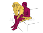 Posición sexual #317 - Fusión. (mujer encima, cara a cara, sentada). Kamasutra - Imágenes, fotos, ilustraciones