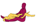 Posición sexual #349 - Luz de luna. (sexo anal, inverso, ángulo recto, sentado). Kamasutra - Imágenes, fotos, ilustraciones