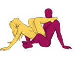 Posición sexual #399 - Dulce pecado. (sexo anal, sentado). Kamasutra - Imágenes, fotos, ilustraciones