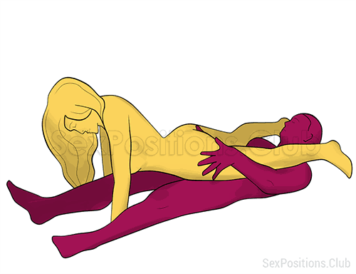 Posición sexual #420 - Línea recta. (mujer encima, al revés). Kamasutra - Imágenes, fotos, ilustraciones