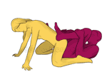 Posición sexual #459 - Perrito pasivo. (estilo perrito, por detrás, entrada por detrás). Kamasutra - Imágenes, fotos, ilustraciones