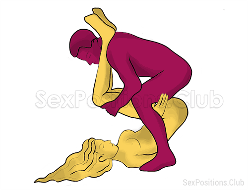 Posición sexual #357 - Atleta. (al revés, el hombre encima, de pie). Kamasutra - Imágenes, fotos, ilustraciones