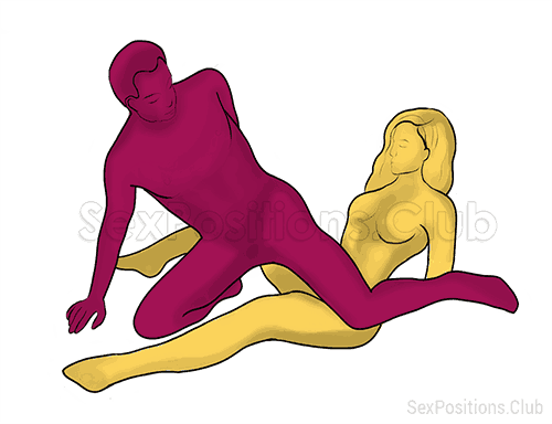 Posición sexual #262 - Sembrador. (criss cross, reverse, man on top). Kamasutra - Imágenes, fotos, ilustraciones