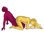 Posición sexual #273 - Cueva. (estilo perrito, por detrás, entrada por detrás, sentado). Kamasutra - Imágenes, fotos, ilustraciones