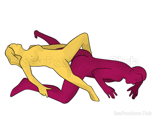 Posición sexual #304 - Conexión inversa. (al revés, tumbado). Kamasutra - Imágenes, fotos, ilustraciones