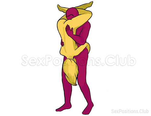 Posição de sexo #157 - Pisces. (69 posição sexual, sexo oral, em pé). Kamasutra - Imagens, fotos