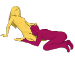 Posição de sexo #37 - Cleópatra. (cunnilingus, ajoelhado, sentado). Kamasutra - Imagens, fotos