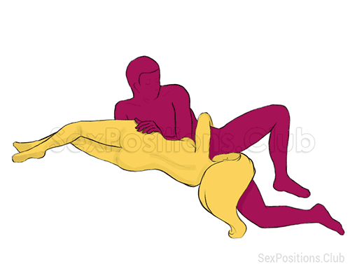 Posição de sexo #111 - Horizon. (broche, deitado, sexo oral, invertido, de lado). Kamasutra - Imagens, fotos