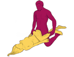 Posição de sexo #165 - Arco. (ajoelhado, homem em cima, ângulo reto). Kamasutra - Imagens, fotos