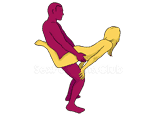 Posição de sexo #118 - 118 Super-Homem. (por trás, entrada traseira, de pé, mulher em cima). Kamasutra - Imagens, fotos