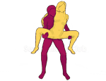Posição de sexo #58 - Borboleta. (por trás, entrada traseira, em pé, mulher em cima). Kamasutra - Imagens, fotos