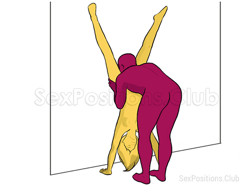 Posição de sexo #222 - Orquídea. (cunnilingus, sexo oral, posição de pé). Kamasutra - Imagens, fotos