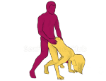 Posição de sexo #235 - Saltar. (estilo cãozinho, por trás, entrada traseira, em pé). Kamasutra - Imagens, fotos