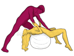 Posição de sexo #290 - Esfregaço na garganta. (sexo oral, broche, posição de pé). Kamasutra - Imagens, fotos