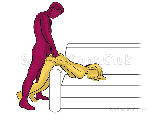 Posição de sexo #482 - Stickman. (sexo anal, estilo cãozinho, por trás, entrada traseira, em pé). Kamasutra - Imagens, fotos