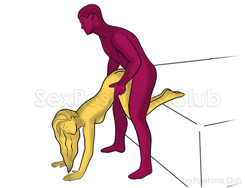 Posição de sexo #480 - Cu suculento. (estilo cãozinho, por trás, entrada traseira, em pé). Kamasutra - Imagens, fotos